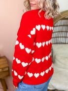 Love in Line Sweater-125 SWEATER-Cozy Co-Heathered Boho Boutique, Women's Fashion and Accessories in Palmetto, FL