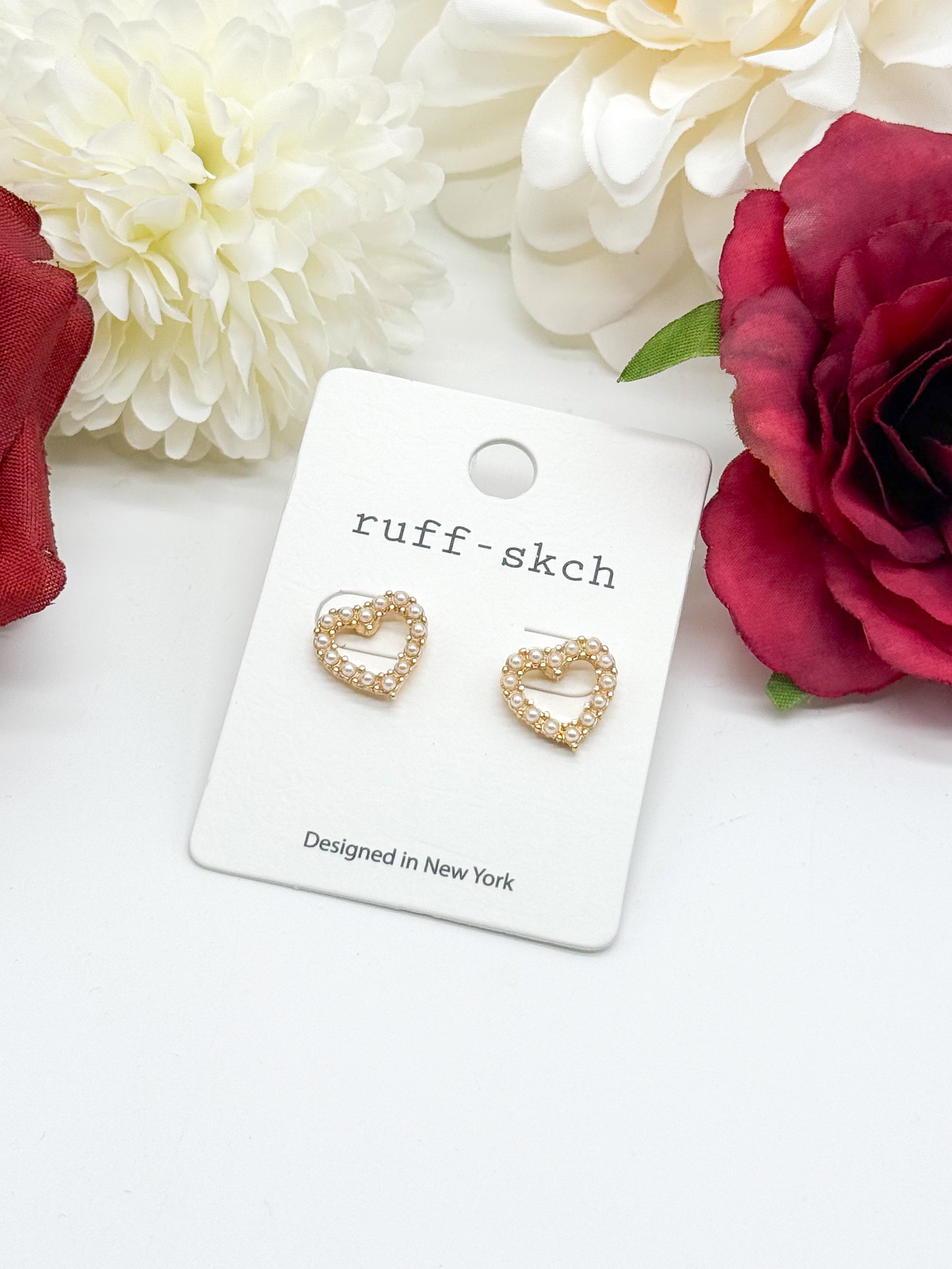 Innocent Love Heart Earring-310 Jewelry-Rough Sketch-Heathered Boho Boutique, Women's Fashion and Accessories in Palmetto, FL