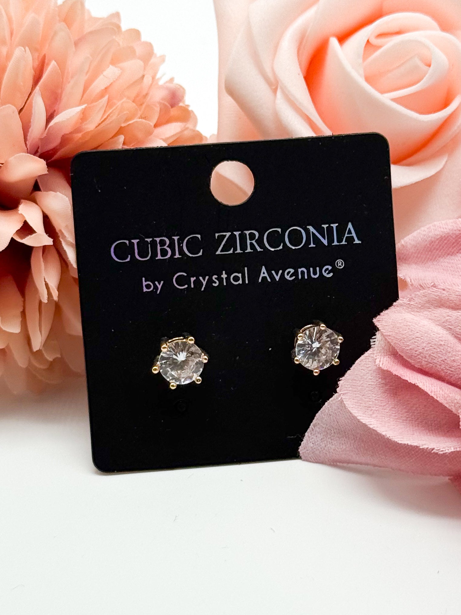 7mm Radiant CZ Stud-310 Jewelry-RM Manufacturing-Heathered Boho Boutique, Women's Fashion and Accessories in Palmetto, FL