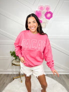 Vacay Sweatshirt-120 Long Sleeve Tops-TRES BIEN-Heathered Boho Boutique, Women's Fashion and Accessories in Palmetto, FL