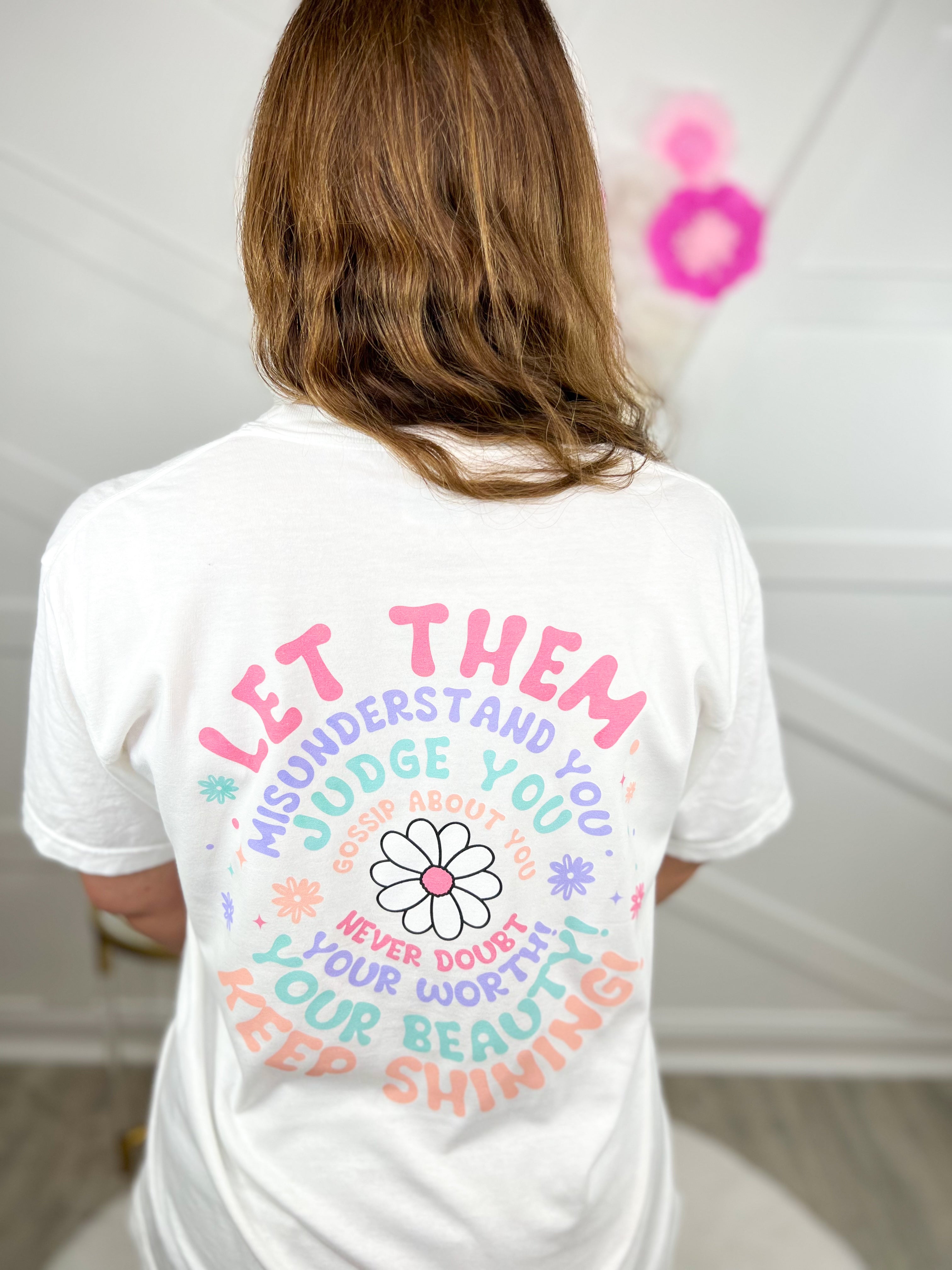 Let Them Graphic Tee - White-130 Graphic Tees-Heathered Boho-Heathered Boho Boutique, Women's Fashion and Accessories in Palmetto, FL