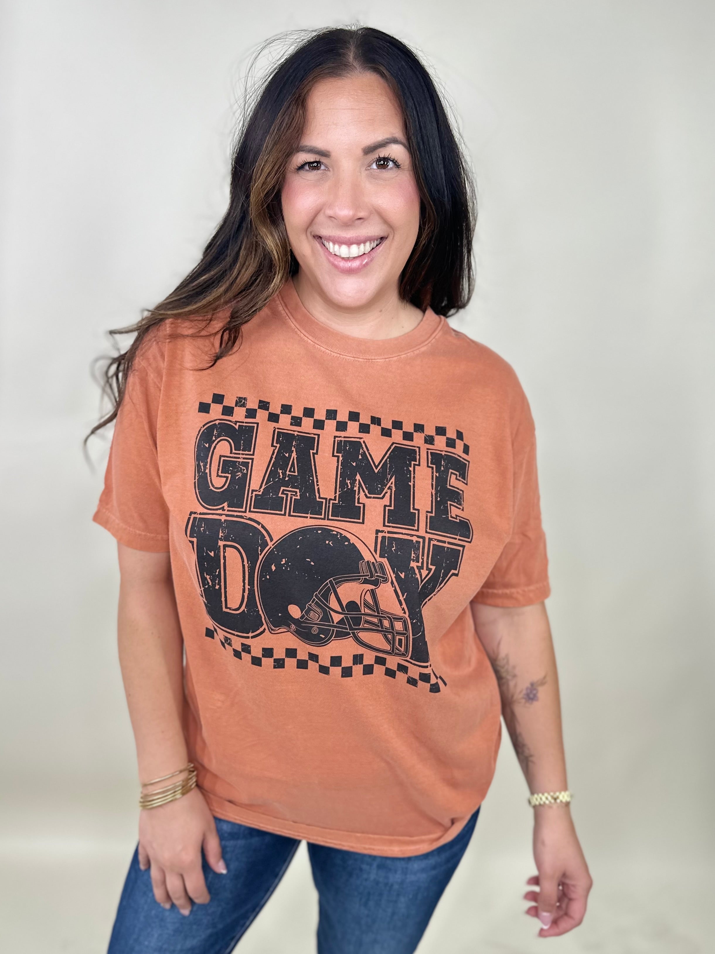 GAME DAY Graphic Tee (multiple color options)-130 Graphic Tees-Heathered Boho-Heathered Boho Boutique, Women's Fashion and Accessories in Palmetto, FL