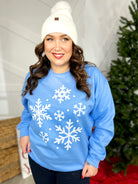 Glitter Snowflakes Graphic Sweatshirt-125 Sweater-Heathered Boho-Heathered Boho Boutique, Women's Fashion and Accessories in Palmetto, FL