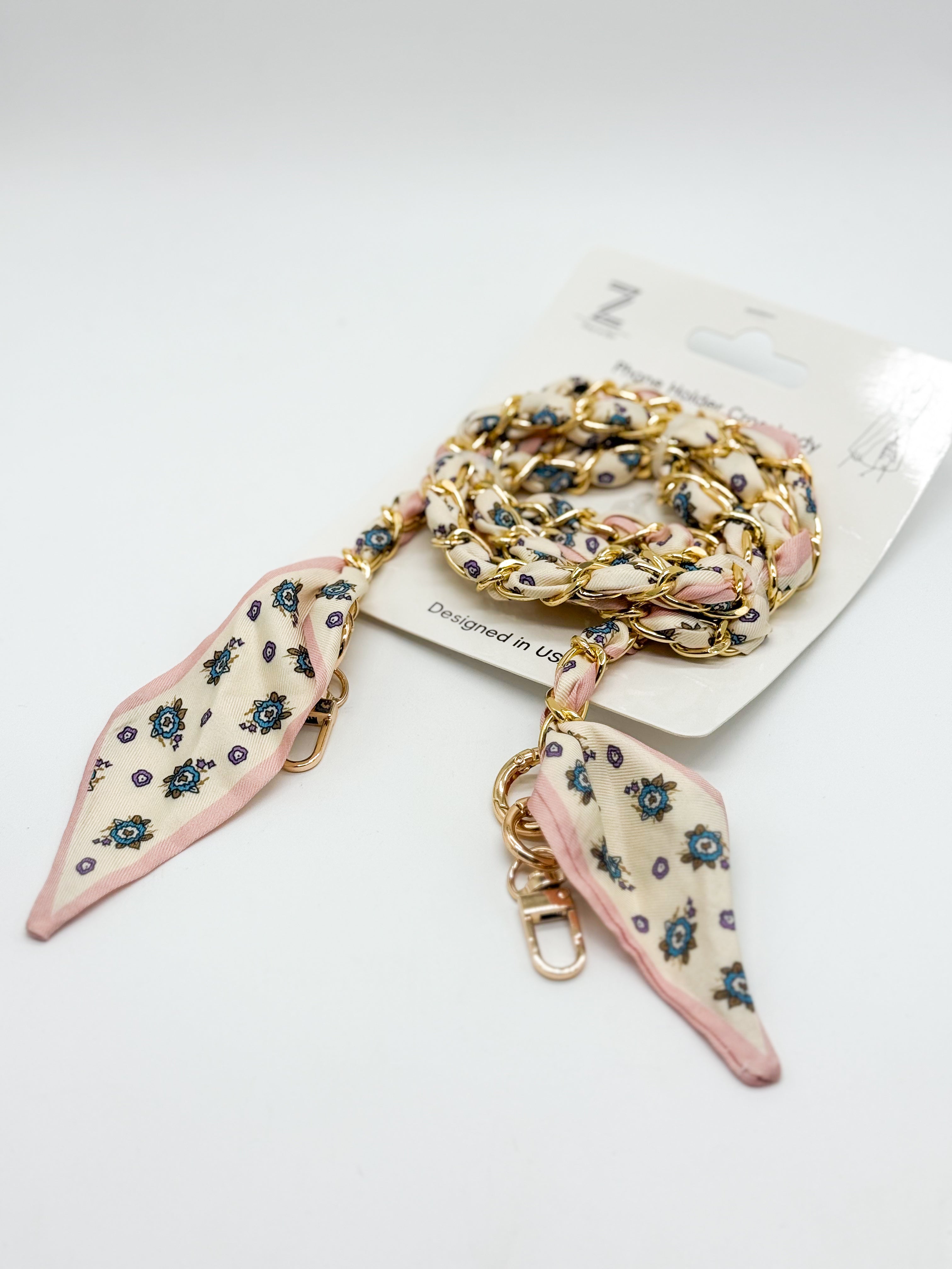 Silk Scarf Phone Holder Crossbody-340 Other Accessories-Queens Designs-Heathered Boho Boutique, Women's Fashion and Accessories in Palmetto, FL