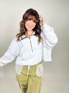 Go Getter Half Zip Top-120 Long Sleeve Tops-Pol-Heathered Boho Boutique, Women's Fashion and Accessories in Palmetto, FL