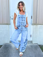 The Wildflower Overall by Saige Denim-230 DRESSES/JUMPSUITS/ROMPERS-SAIGE DENIM-Heathered Boho Boutique, Women's Fashion and Accessories in Palmetto, FL