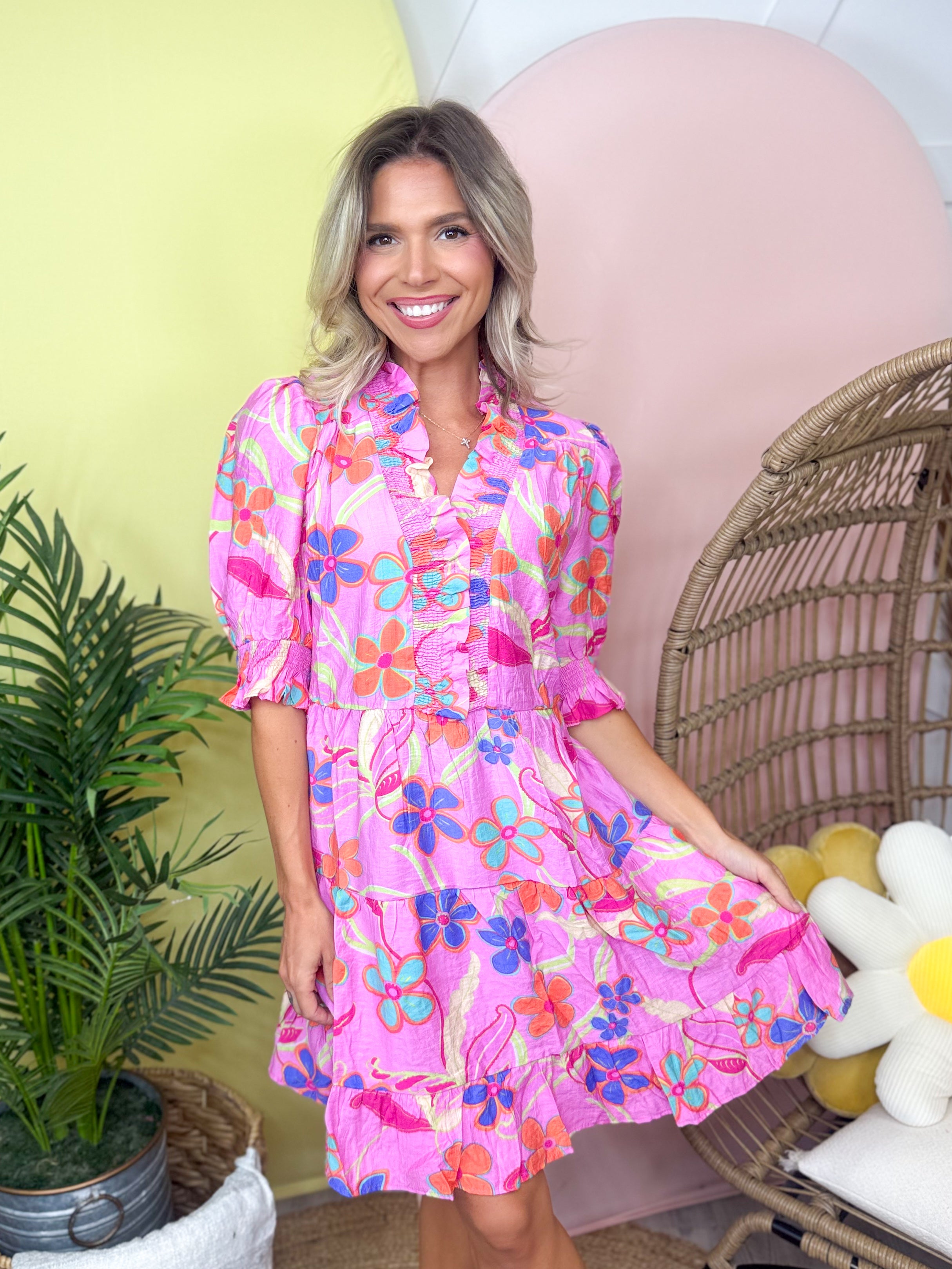 Petal Pop Ruffle Dress-230 DRESSES/JUMPSUITS/ROMPERS-EASEL-Heathered Boho Boutique, Women's Fashion and Accessories in Palmetto, FL