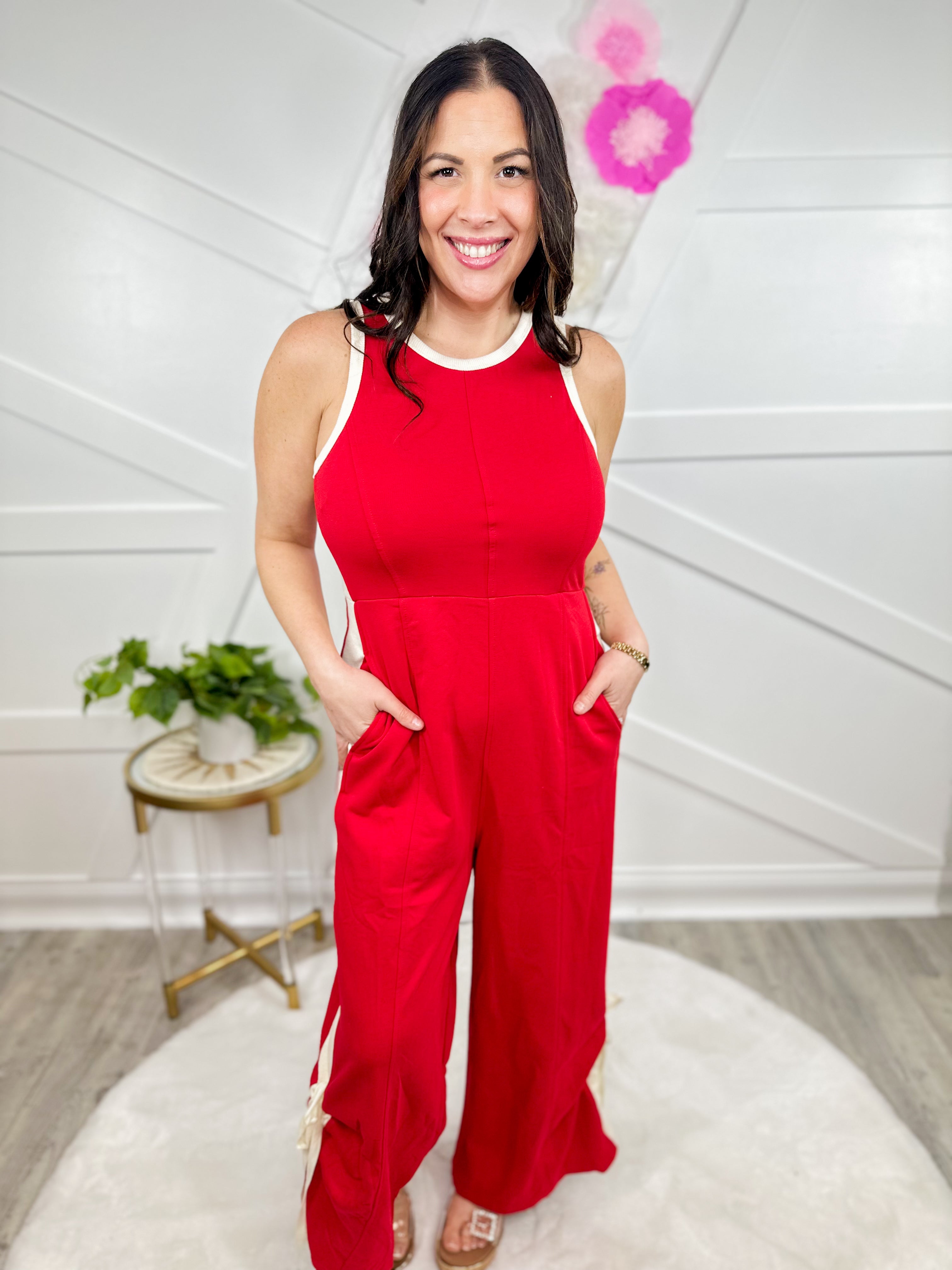 Race You Jumpsuit-230 Dresses/Jumpsuits/Rompers-Entro-Heathered Boho Boutique, Women's Fashion and Accessories in Palmetto, FL