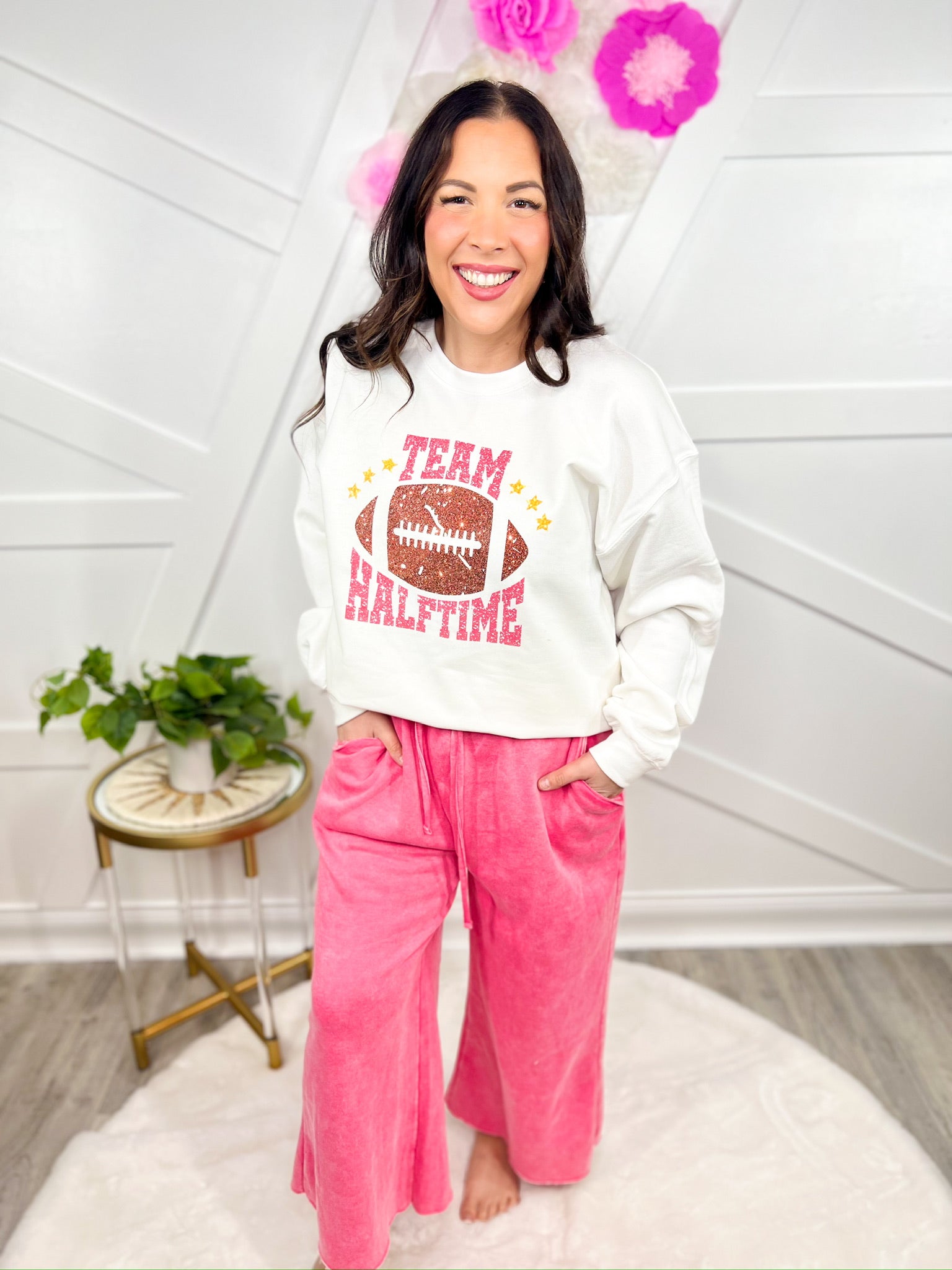 Team Halftime Graphic Sweatshirt-125 Sweater-Heathered Boho-Heathered Boho Boutique, Women's Fashion and Accessories in Palmetto, FL