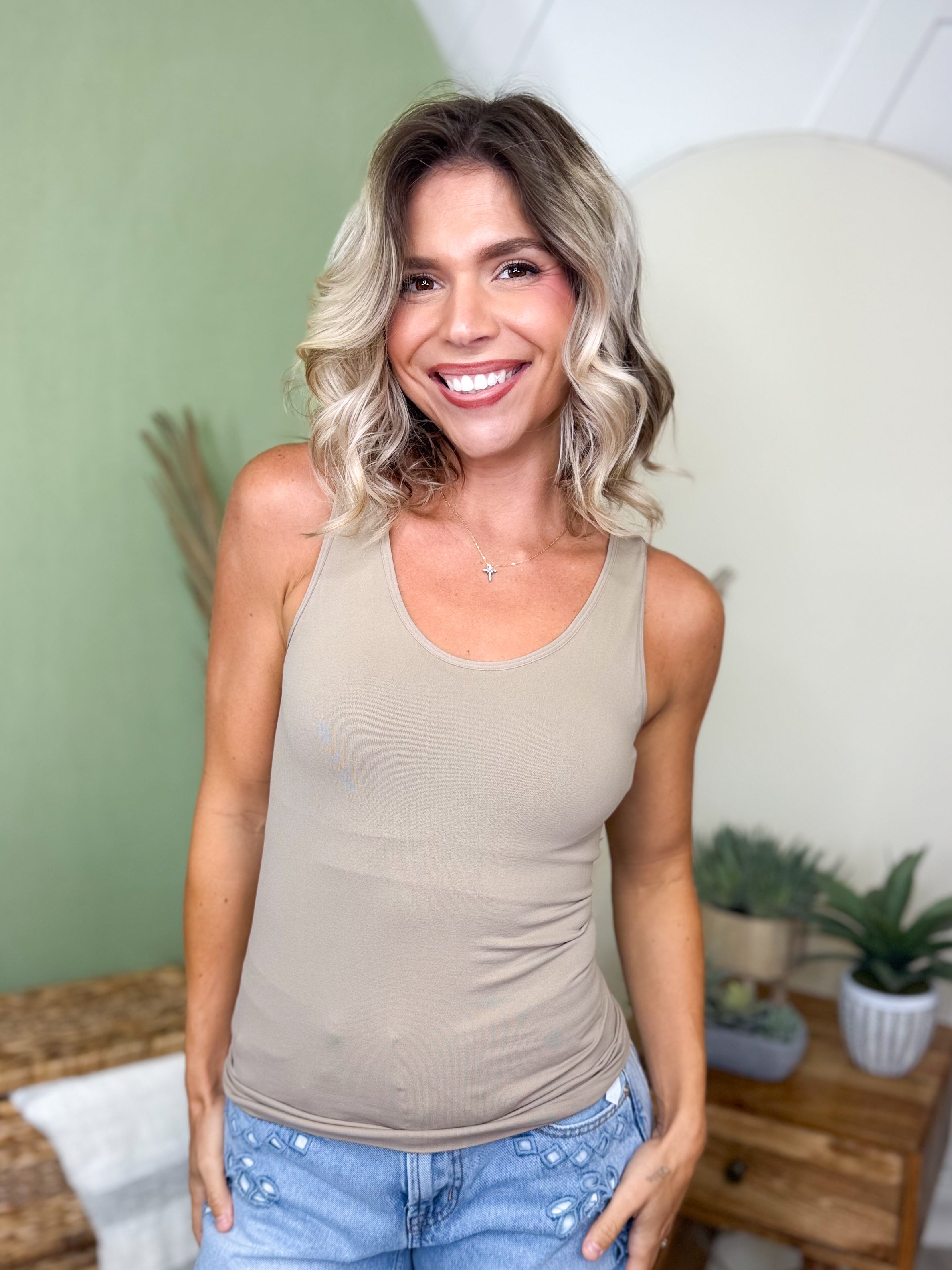 Restock: Easy Life Built in Bra Tank Top-100 TANK/CROP TOPS-YELETE-Heathered Boho Boutique, Women's Fashion and Accessories in Palmetto, FL