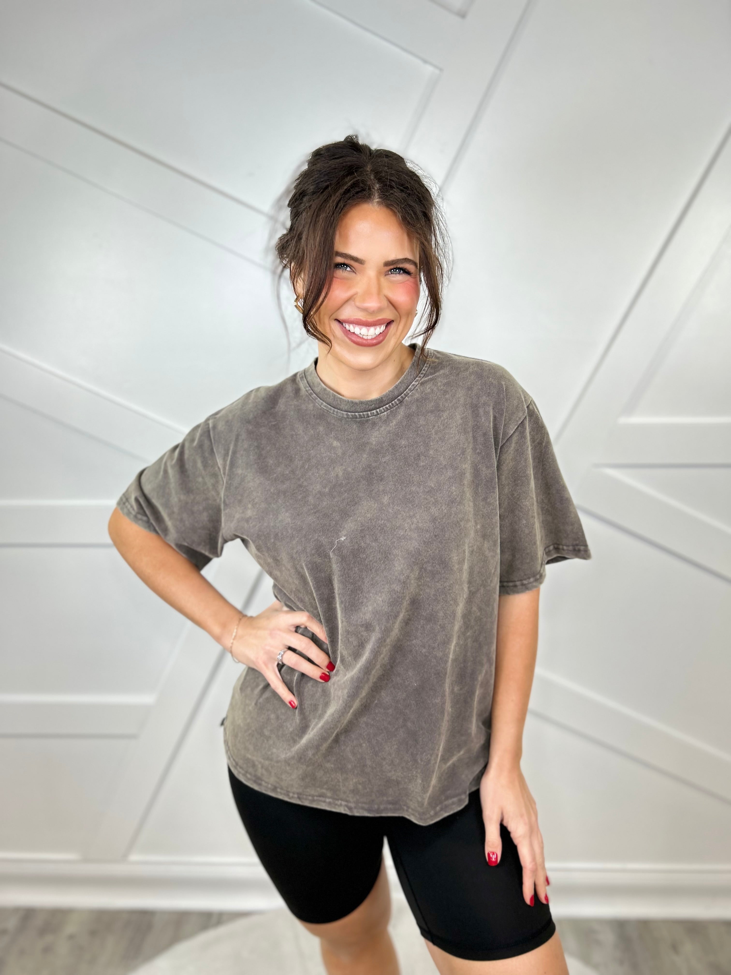 Go To Top-110 SHORT SLEEVE TOP-Sol-Heathered Boho Boutique, Women's Fashion and Accessories in Palmetto, FL