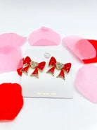 Heart Bow Earrings-310 Jewelry-Leemode-Heathered Boho Boutique, Women's Fashion and Accessories in Palmetto, FL