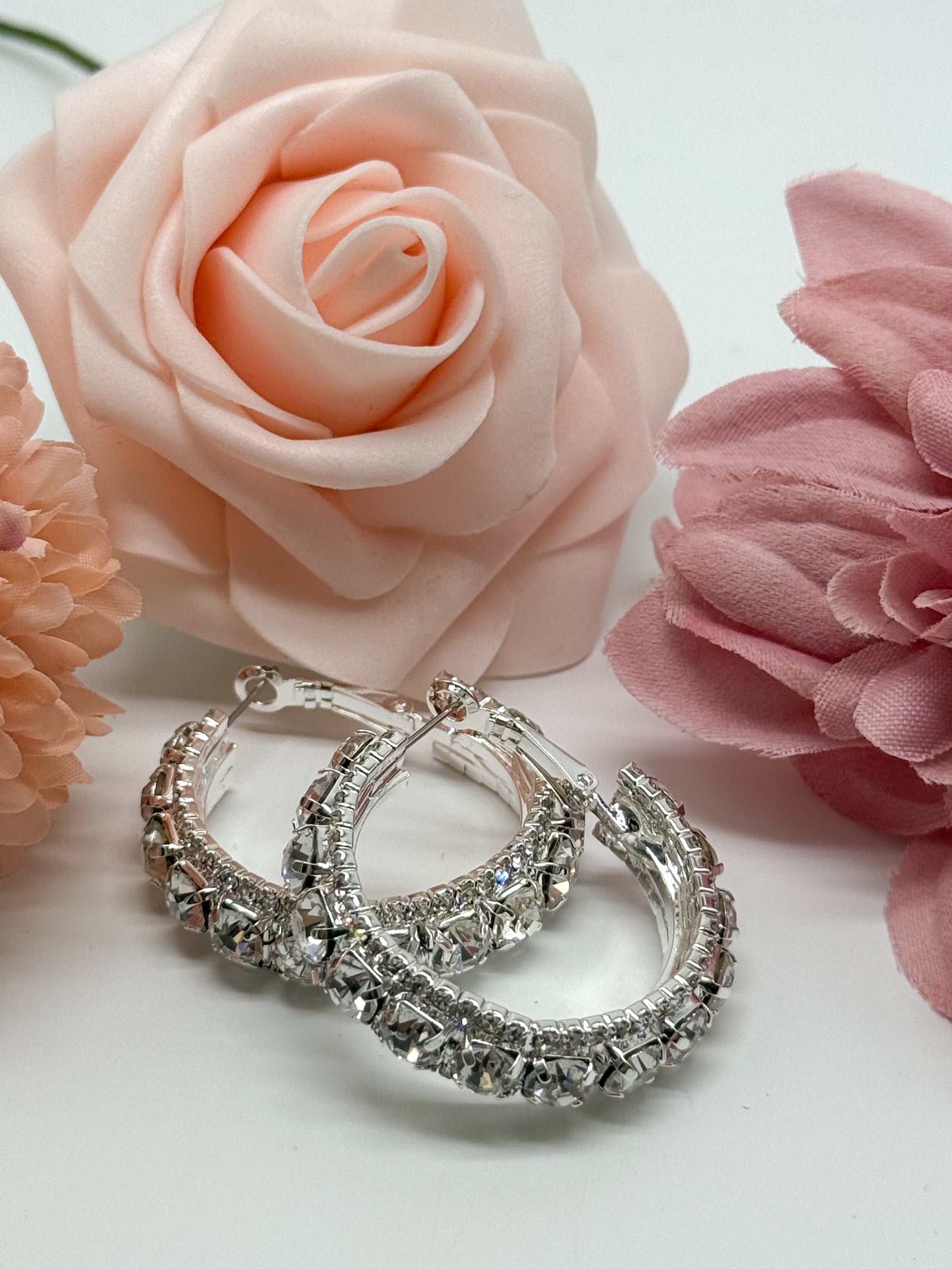 Give 'em That Sparkle Hoop Earring-310 Jewelry-RM Manufacturing-Heathered Boho Boutique, Women's Fashion and Accessories in Palmetto, FL