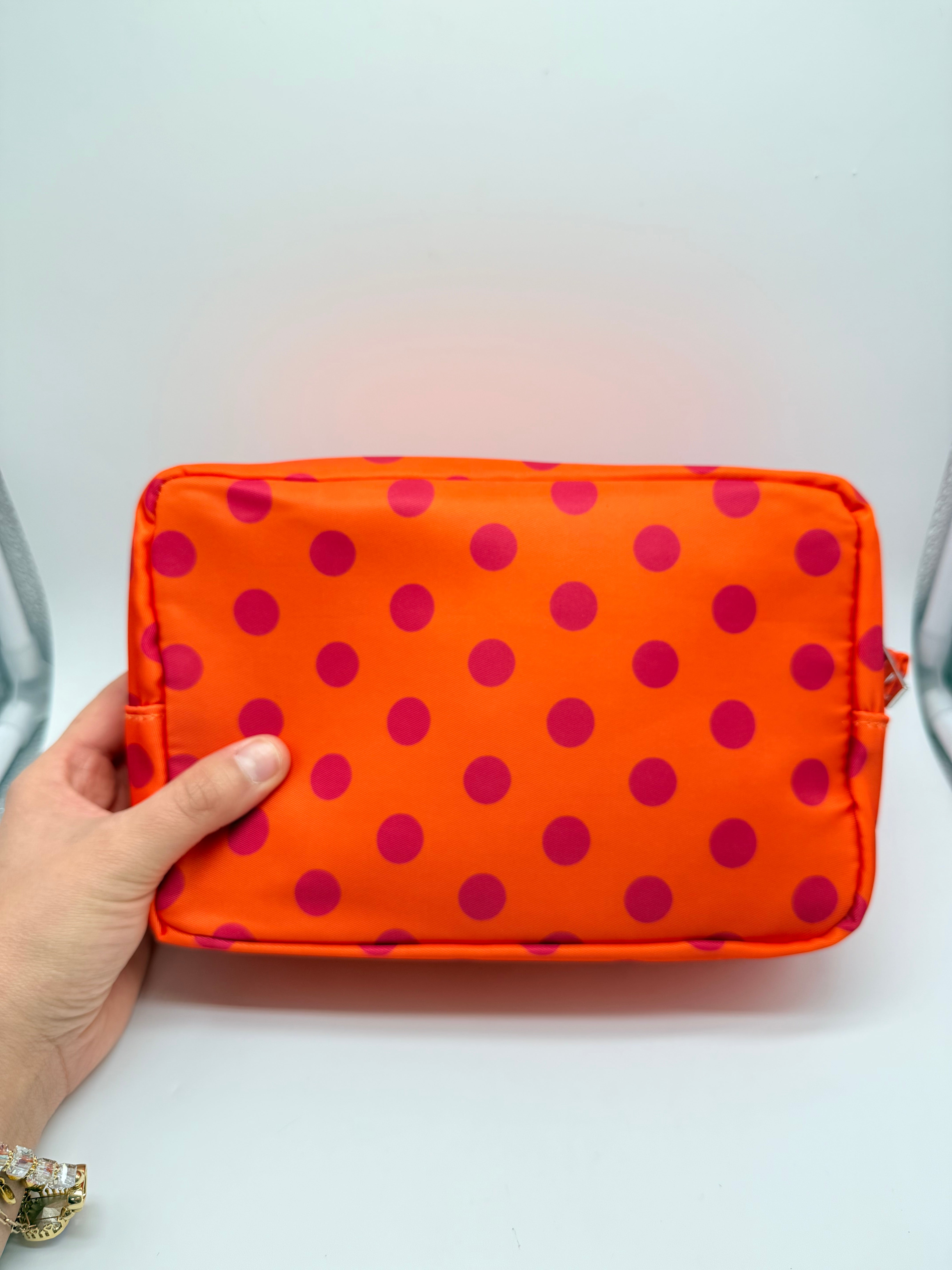 Polka Dot Cosmetic Bag-320 BAGS-MKS AMERICA-Heathered Boho Boutique, Women's Fashion and Accessories in Palmetto, FL
