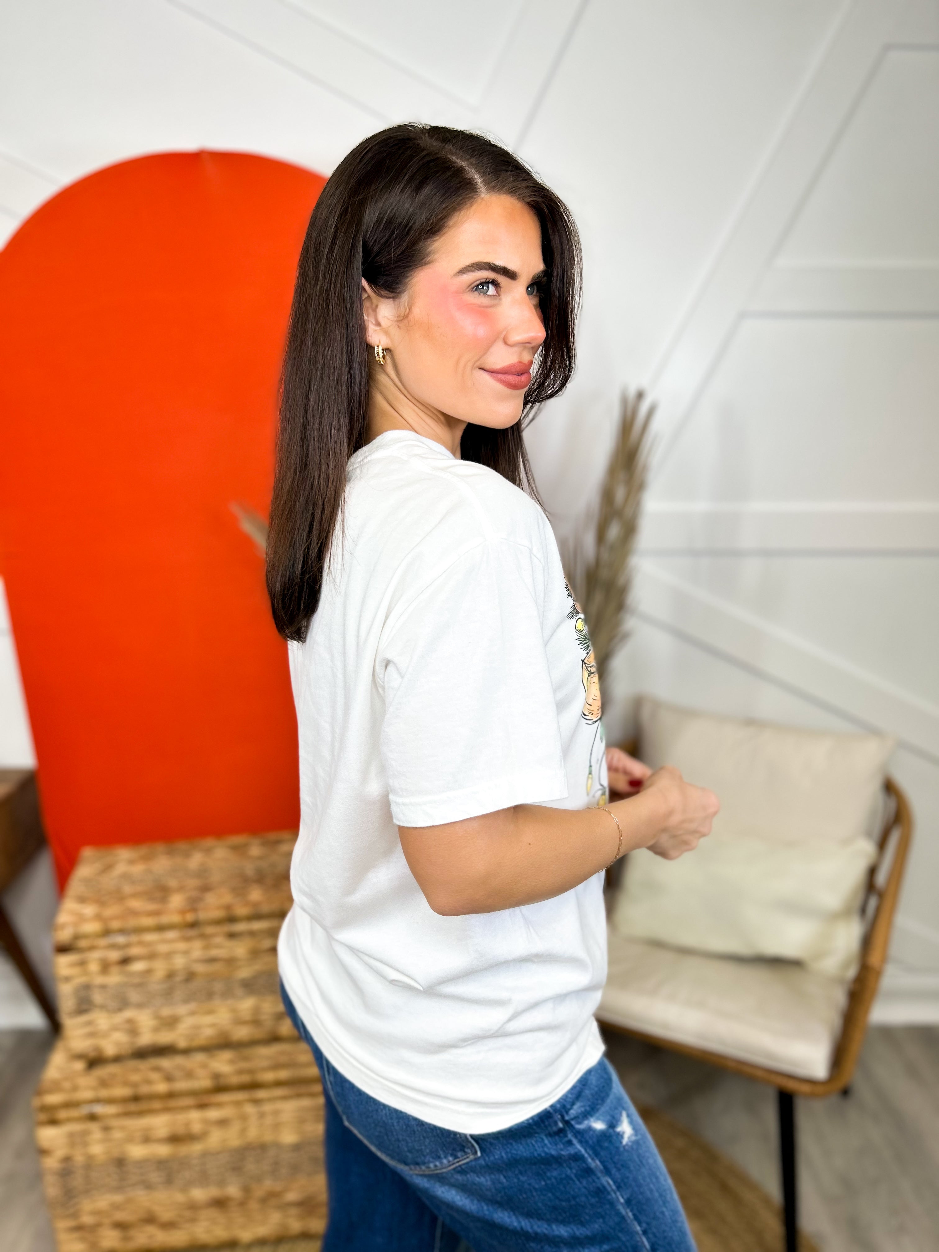 Kids Little Reindeer Graphic Tee-130 Graphic Tees-Heathered Boho-Heathered Boho Boutique, Women's Fashion and Accessories in Palmetto, FL