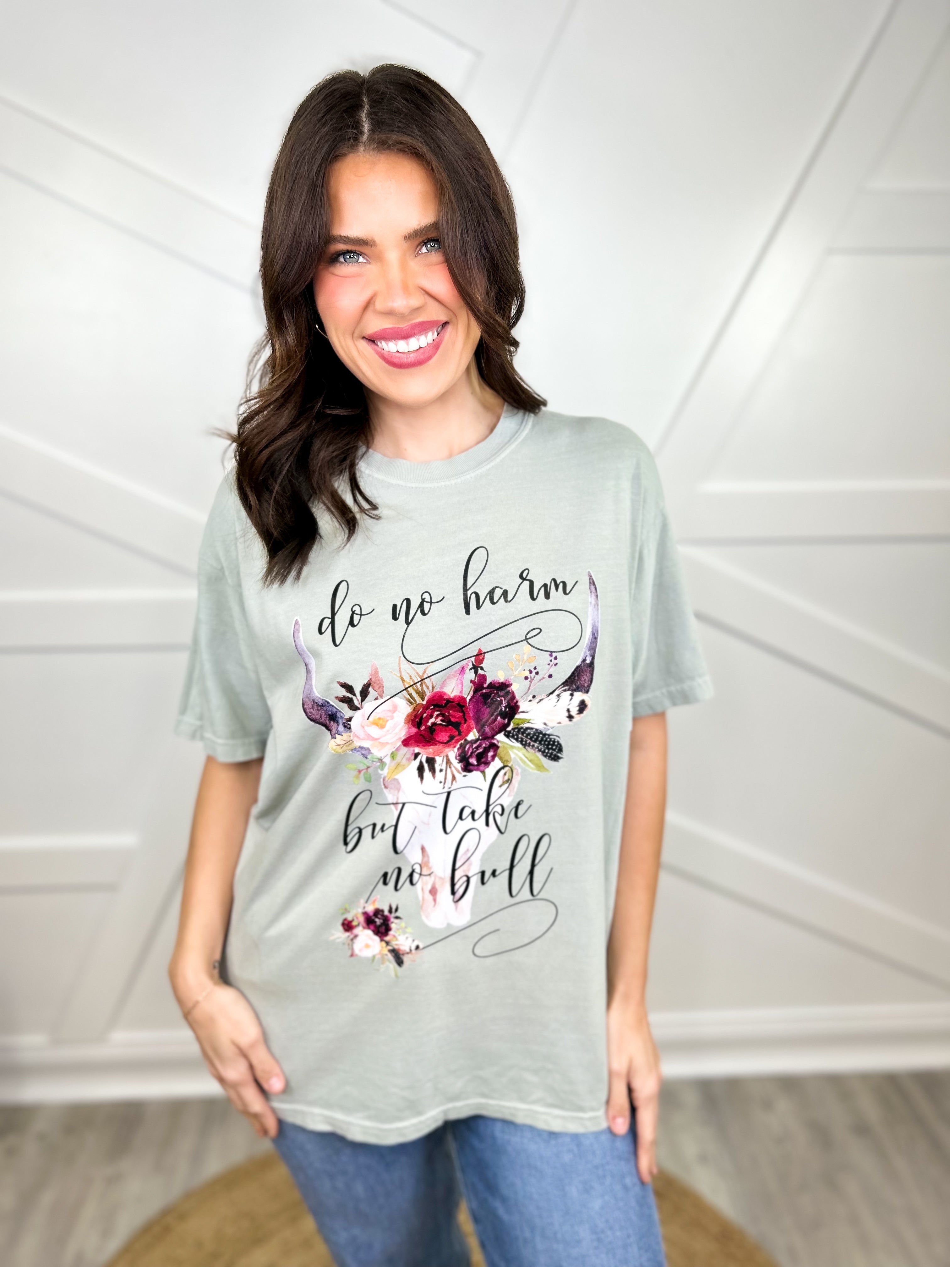 Take No Bull Graphic Tee - Bay-130 Graphic Tees-Heathered Boho-Heathered Boho Boutique, Women's Fashion and Accessories in Palmetto, FL