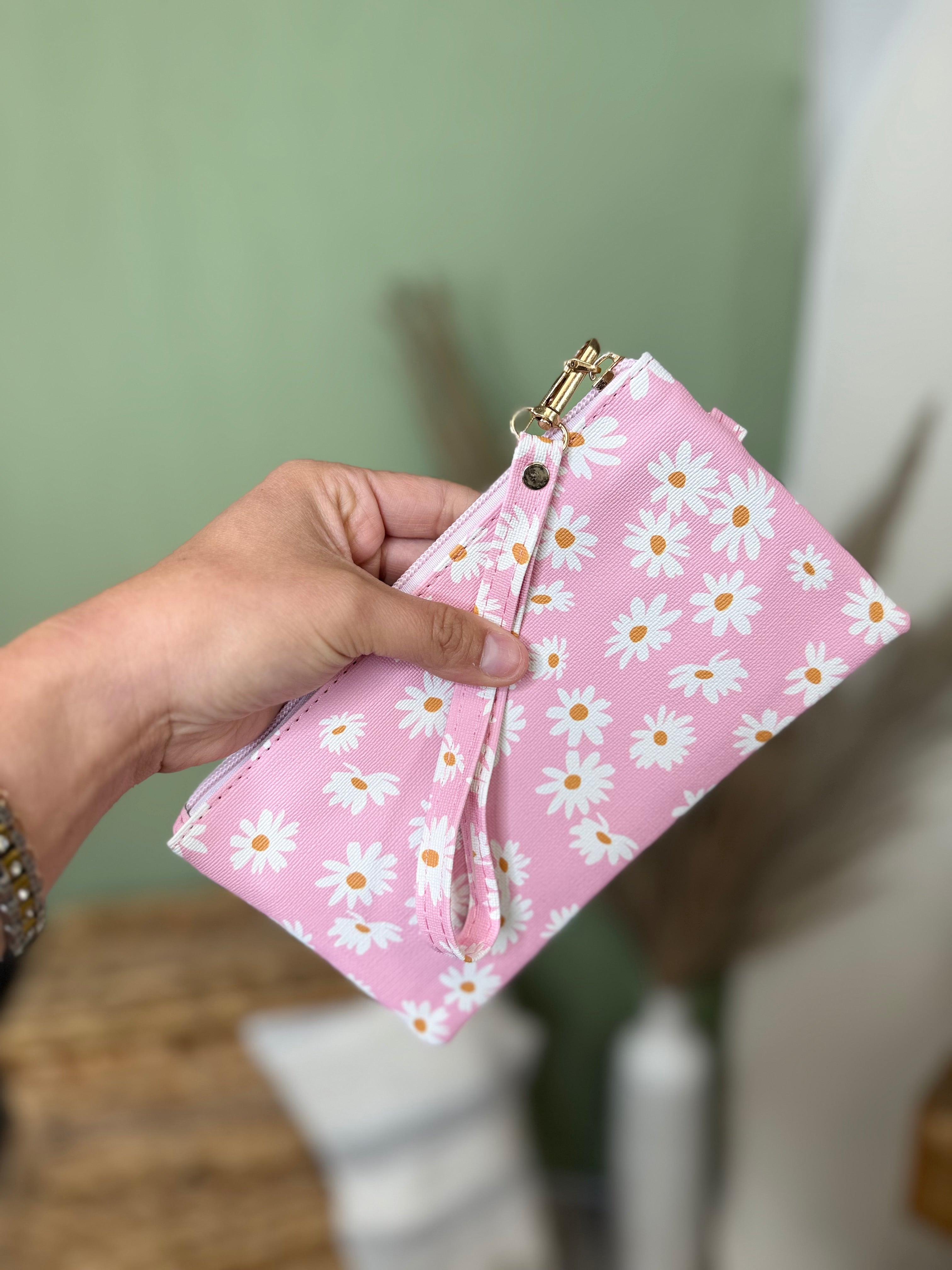 Daisy Wristlet-320 Bags-Zenana-Heathered Boho Boutique, Women's Fashion and Accessories in Palmetto, FL