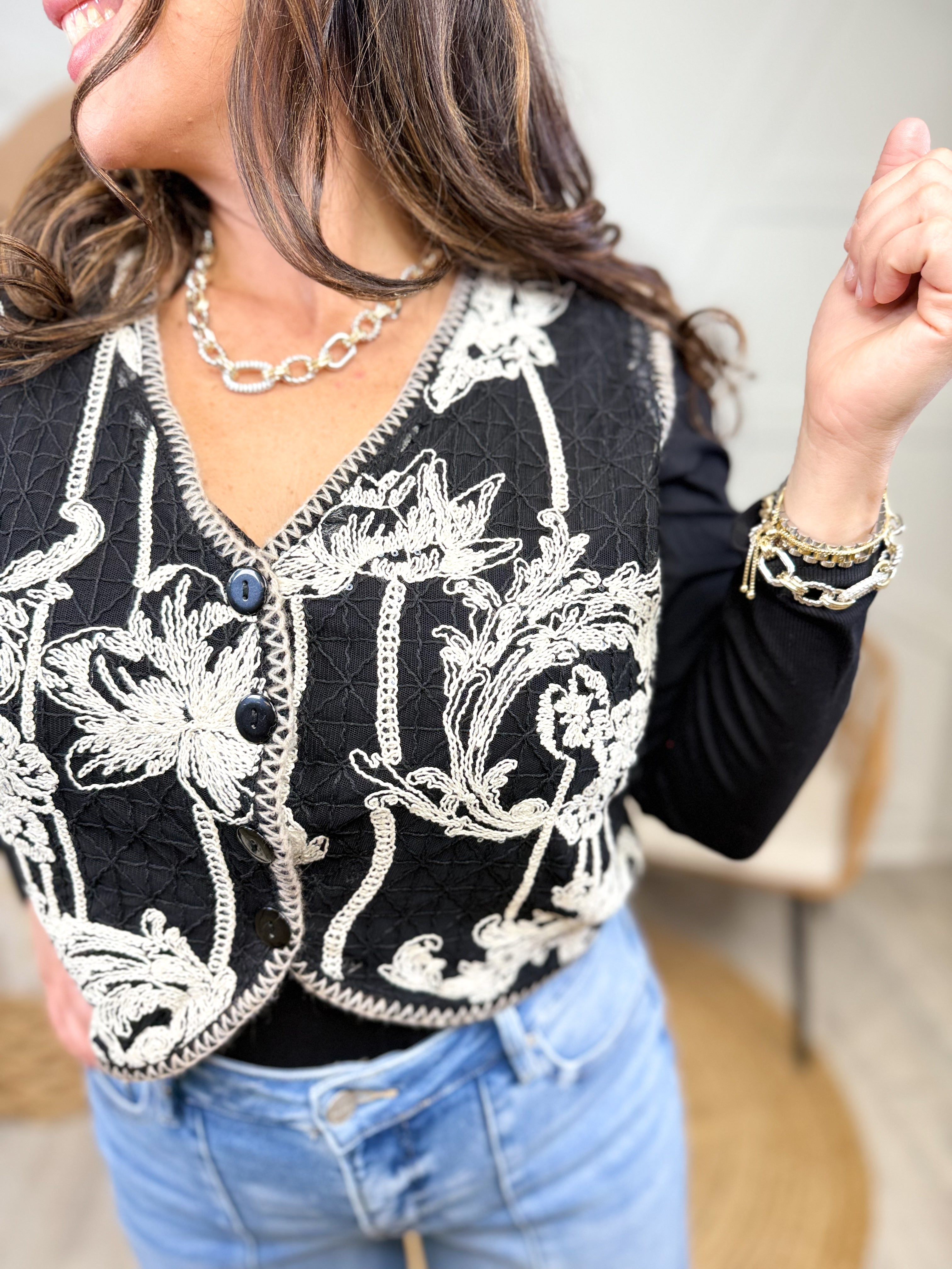 Feel Good Story Vest-200 Jackets/Shackets-SEW IN LOVE-Heathered Boho Boutique, Women's Fashion and Accessories in Palmetto, FL