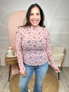 Gingerbread Mesh Top-120 LONG SLEEVE TOPS-Nylon Apparel-Heathered Boho Boutique, Women's Fashion and Accessories in Palmetto, FL