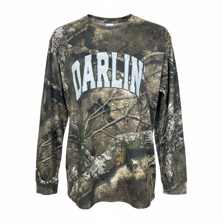 Darlin' Graphic Long Sleeve-130 Graphic Tees-Heathered Boho-Heathered Boho Boutique, Women's Fashion and Accessories in Palmetto, FL