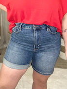 Vintage Feel TUMMY CONTROL Shorts by Judy Blue-160 shorts-Judy Blue-Heathered Boho Boutique, Women's Fashion and Accessories in Palmetto, FL