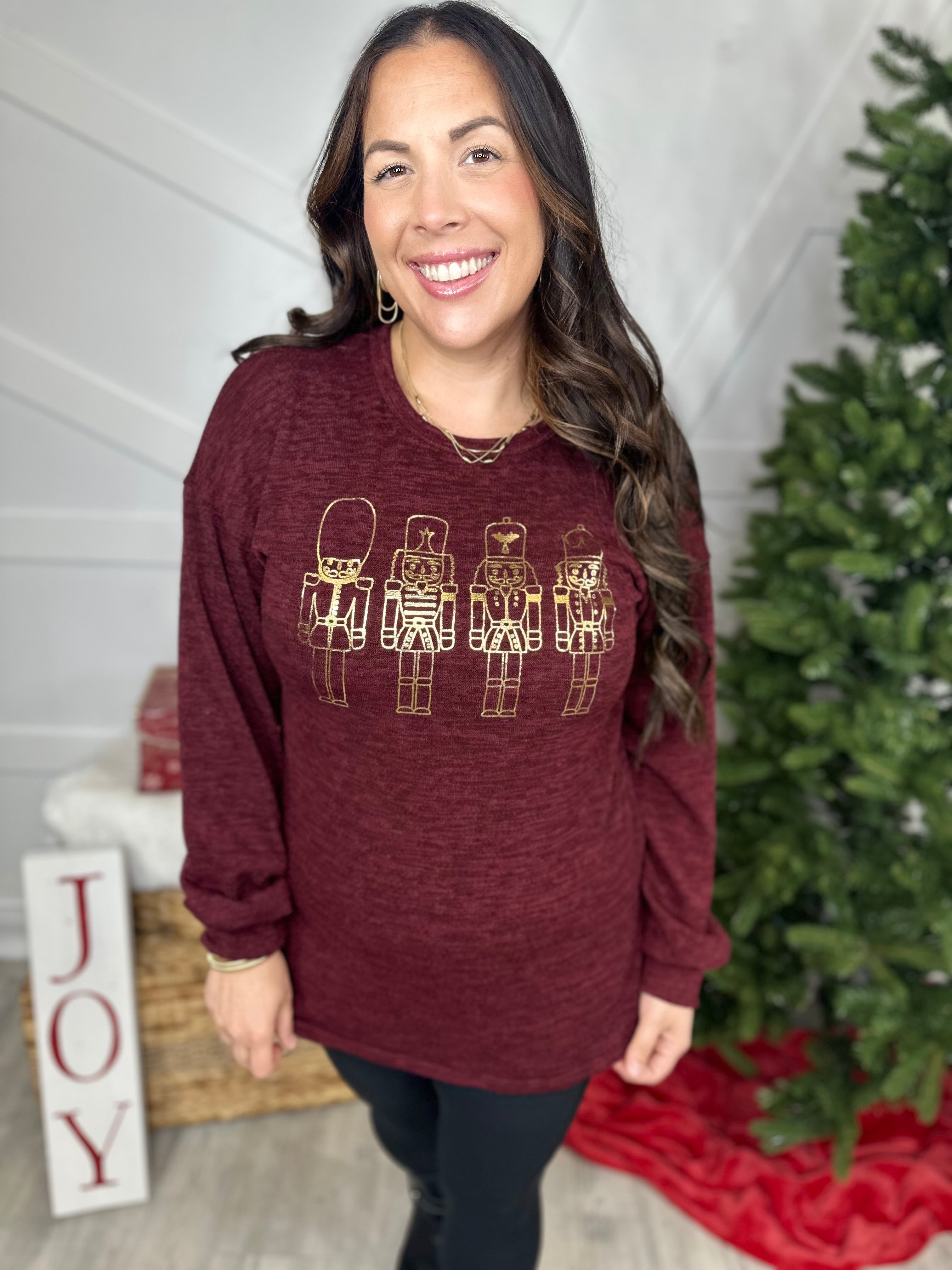 Toy Soldier Sweater-120 Long Sleeve Tops-Heimish-Heathered Boho Boutique, Women's Fashion and Accessories in Palmetto, FL