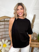 Drama Queen Top-110 SHORT SLEEVE TOP-Beige Botany-Heathered Boho Boutique, Women's Fashion and Accessories in Palmetto, FL