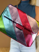 Metallic Rainbow Handbag-320 Bags-Tops Handbags-Heathered Boho Boutique, Women's Fashion and Accessories in Palmetto, FL