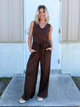 Mocha Comfort Wide-Leg Pants-150 PANTS-POLAGRAM-Heathered Boho Boutique, Women's Fashion and Accessories in Palmetto, FL