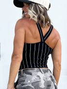 Striped Back Smoothing V-Neck Brami-100 TANK/CROP TOPS-Pebby Forevee-Heathered Boho Boutique, Women's Fashion and Accessories in Palmetto, FL
