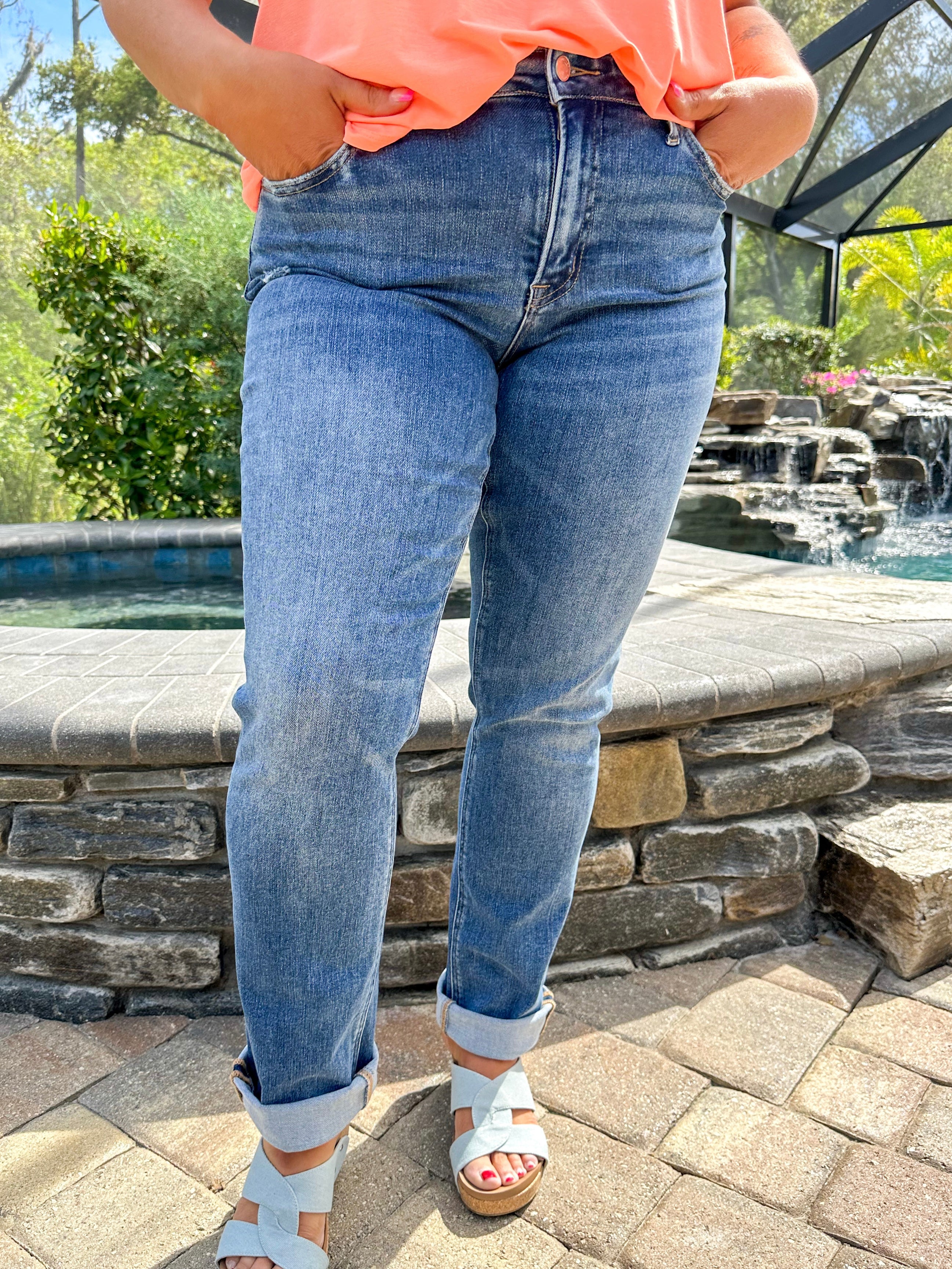 Pleasant Straight Leg Jeans By Lovervet-190 Jeans-Vervet-Heathered Boho Boutique, Women's Fashion and Accessories in Palmetto, FL