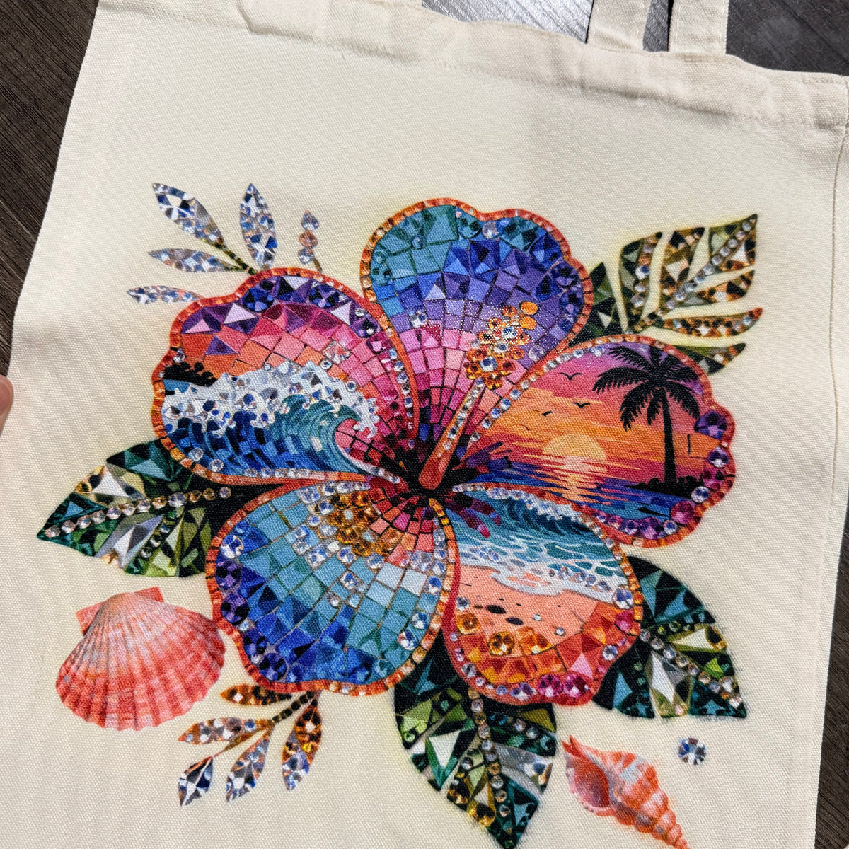 Sunset Gem Hibiscus Tote – Heathered Boho