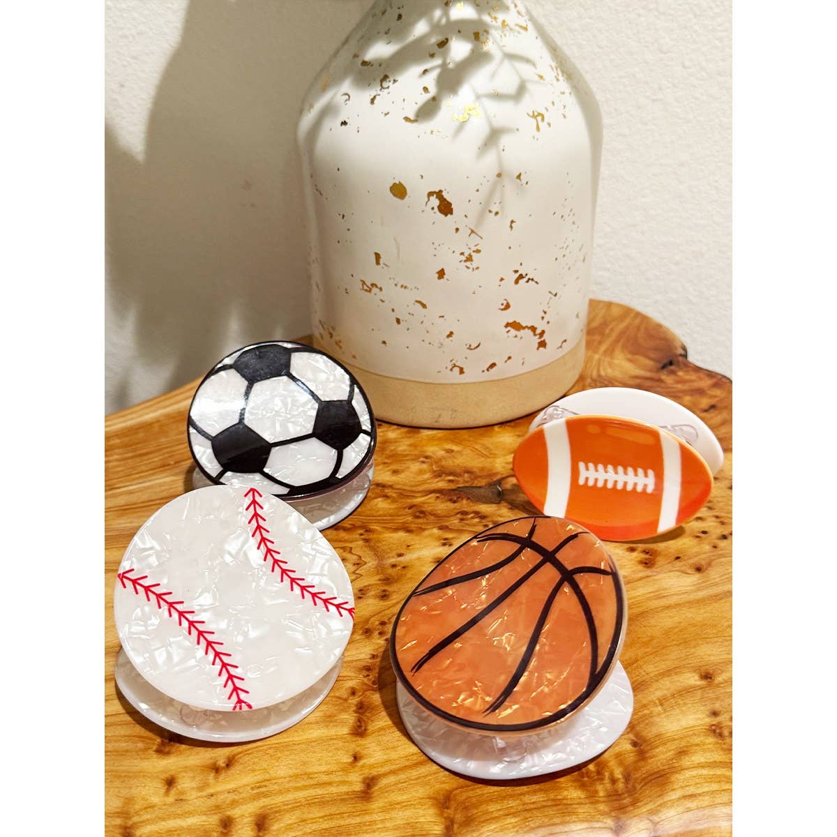 Premium Quality Sports Ball Theme Hair Claw Clip-Love and Repeat-Heathered Boho Boutique, Women's Fashion and Accessories in Palmetto, FL