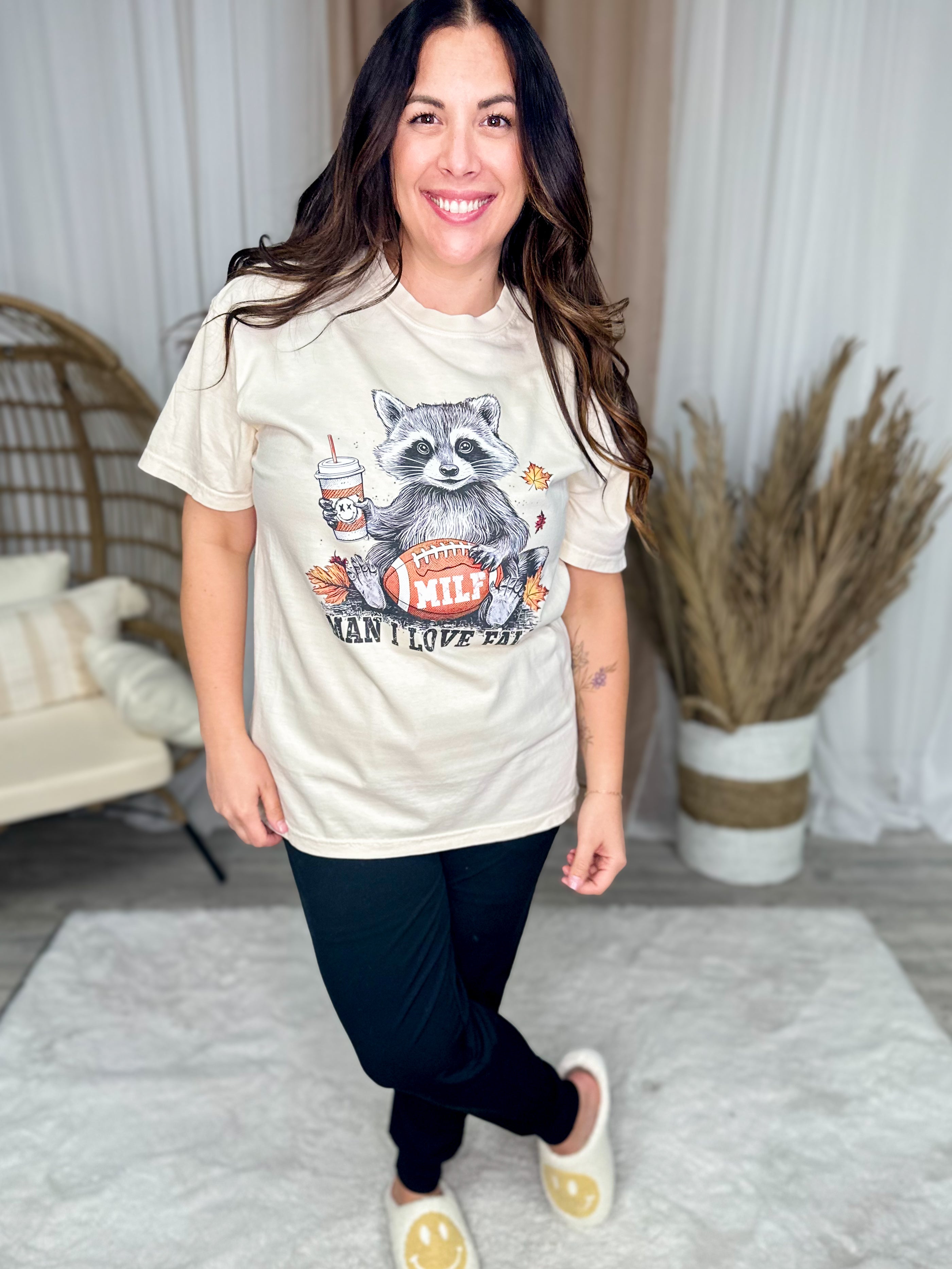 M I L Fall Graphic Tee-130 Graphic Tees-Heathered Boho-Heathered Boho Boutique, Women's Fashion and Accessories in Palmetto, FL