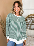 The Weekend Mood Striped Top-120 LONG SLEEVE TOPS-ZENANA-Heathered Boho Boutique, Women's Fashion and Accessories in Palmetto, FL