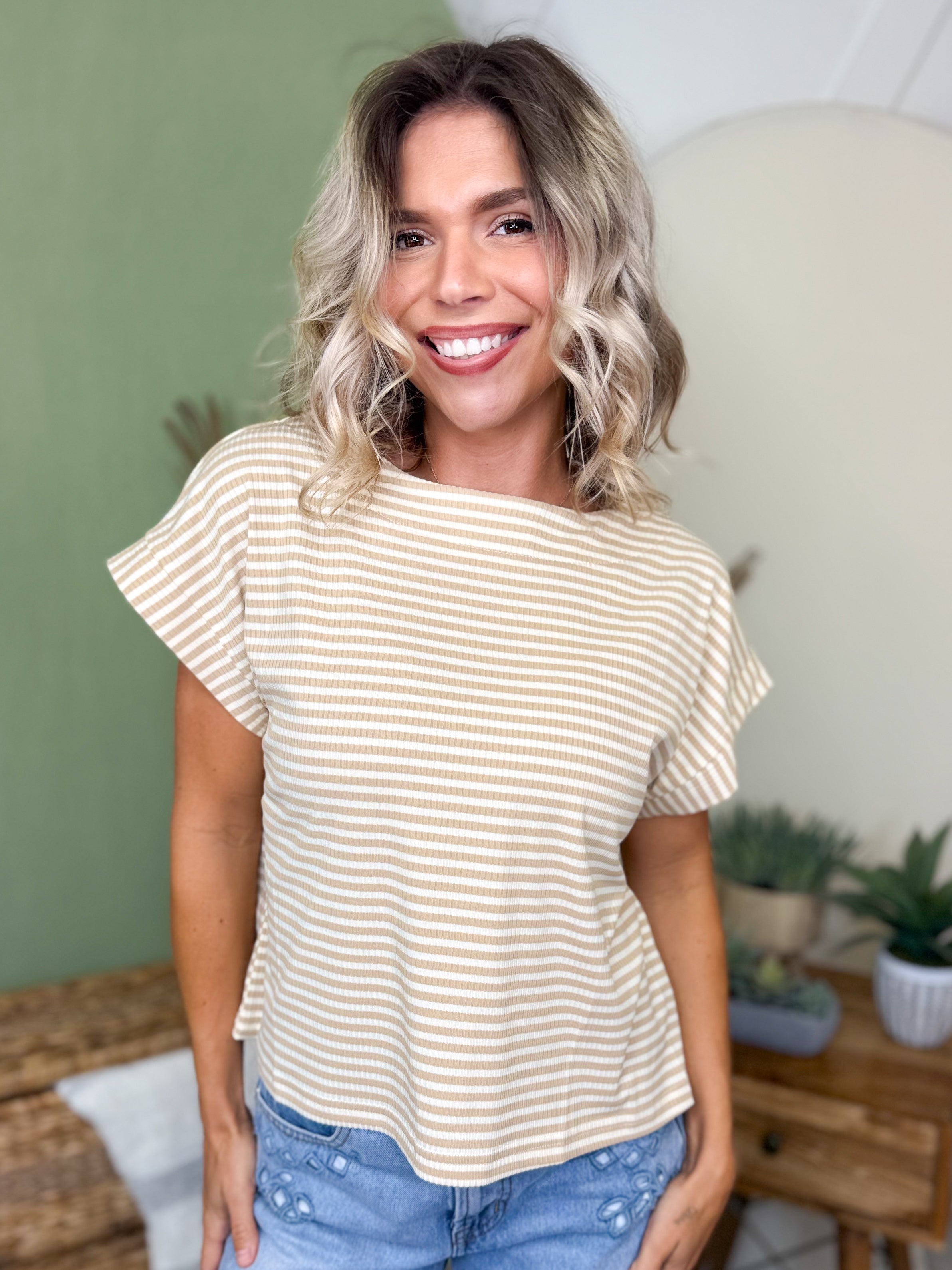 Layla Top-110 SHORT SLEEVE TOP-POLAGRAM-Heathered Boho Boutique, Women's Fashion and Accessories in Palmetto, FL