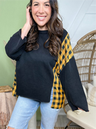 Halloween Spooky Face Top-120 Long Sleeve Tops-Mellow.-Heathered Boho Boutique, Women's Fashion and Accessories in Palmetto, FL