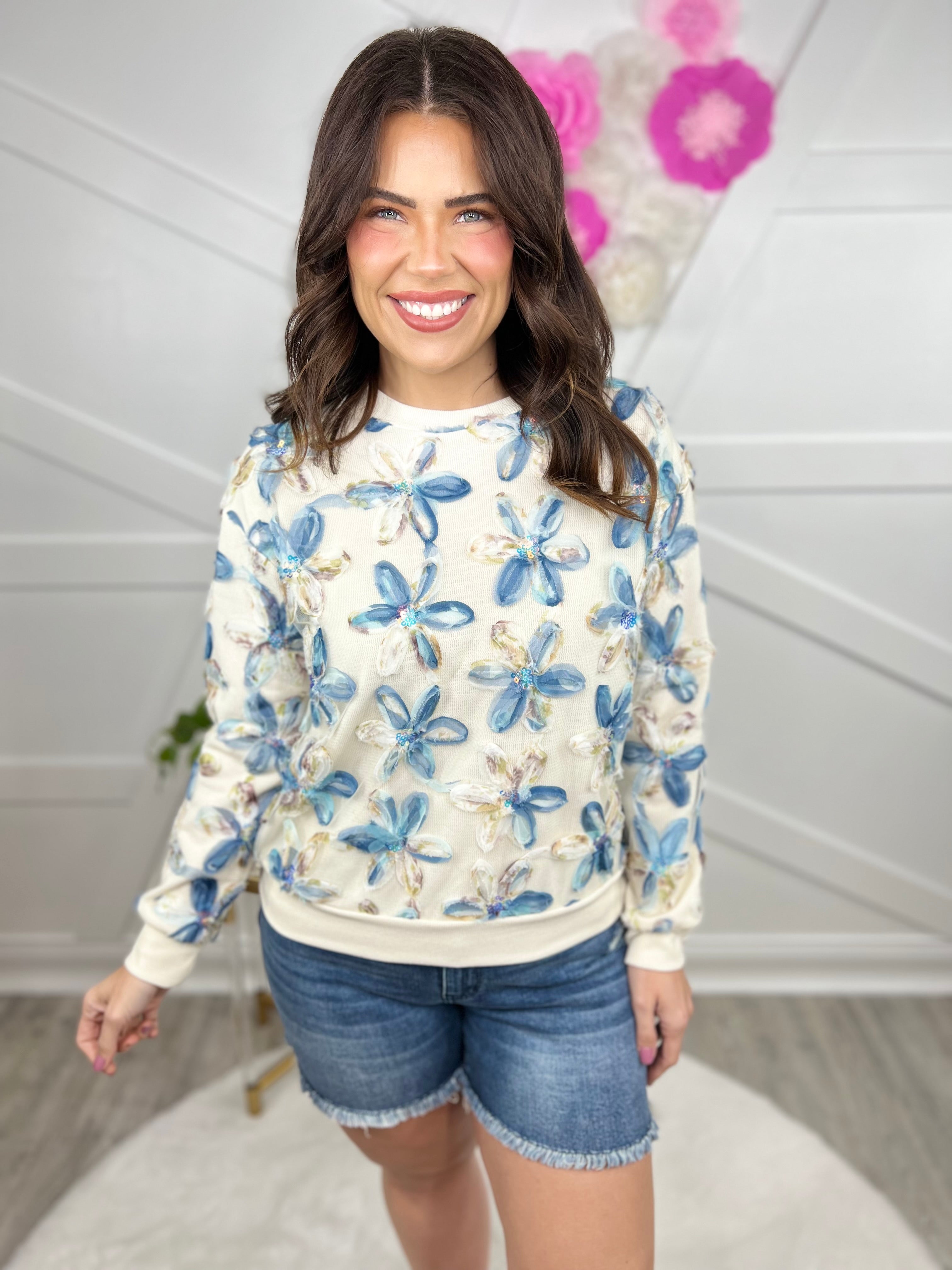 Lookout Floral Sweater-125 Sweater-Ten22-Heathered Boho Boutique, Women's Fashion and Accessories in Palmetto, FL