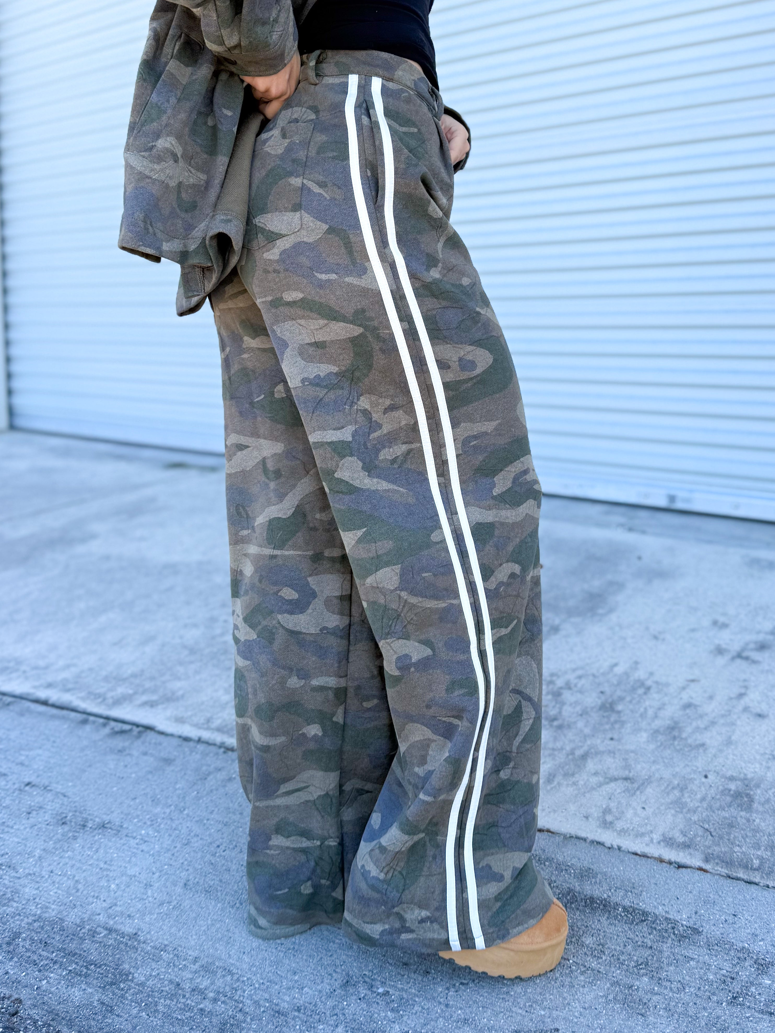 Restock: Camo Lovers French Terry Pants-150 PANTS-WHITE BIRCH-Heathered Boho Boutique, Women's Fashion and Accessories in Palmetto, FL