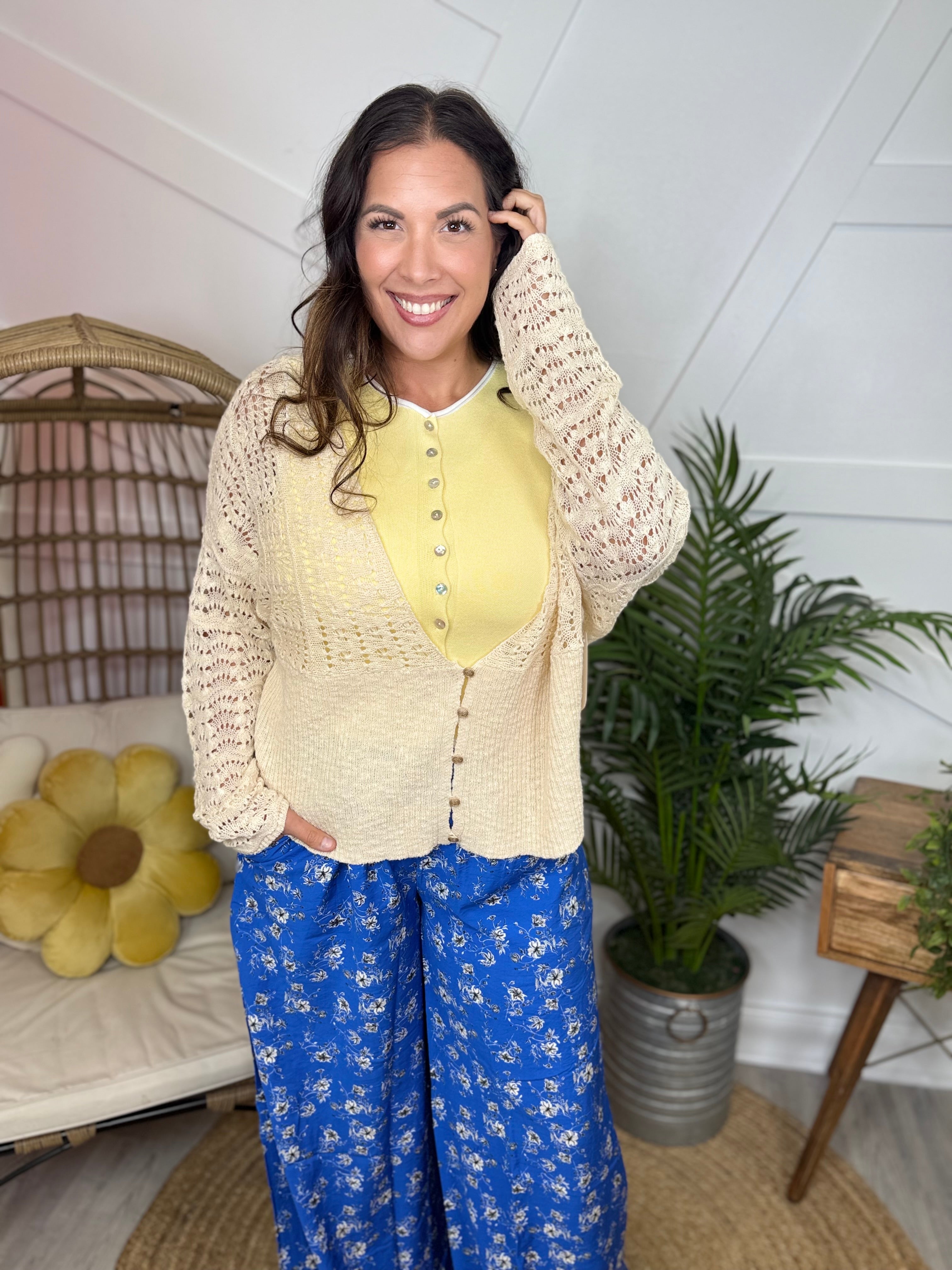 Sweet Side Cardigan-220 CARDIGANS KIMONOS-White Birch-Heathered Boho Boutique, Women's Fashion and Accessories in Palmetto, FL