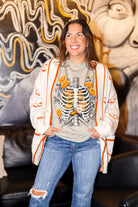 Floral Ribcage Pumpkins Graphic Tee-130 Graphic Tees-Heathered Boho-Heathered Boho Boutique, Women's Fashion and Accessories in Palmetto, FL