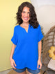 Luna Line Blouse-110 SHORT SLEEVE TOP-ZENANA-Heathered Boho Boutique, Women's Fashion and Accessories in Palmetto, FL