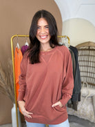Easy Does It Pullover-125 SWEATER-ZENANA-Heathered Boho Boutique, Women's Fashion and Accessories in Palmetto, FL