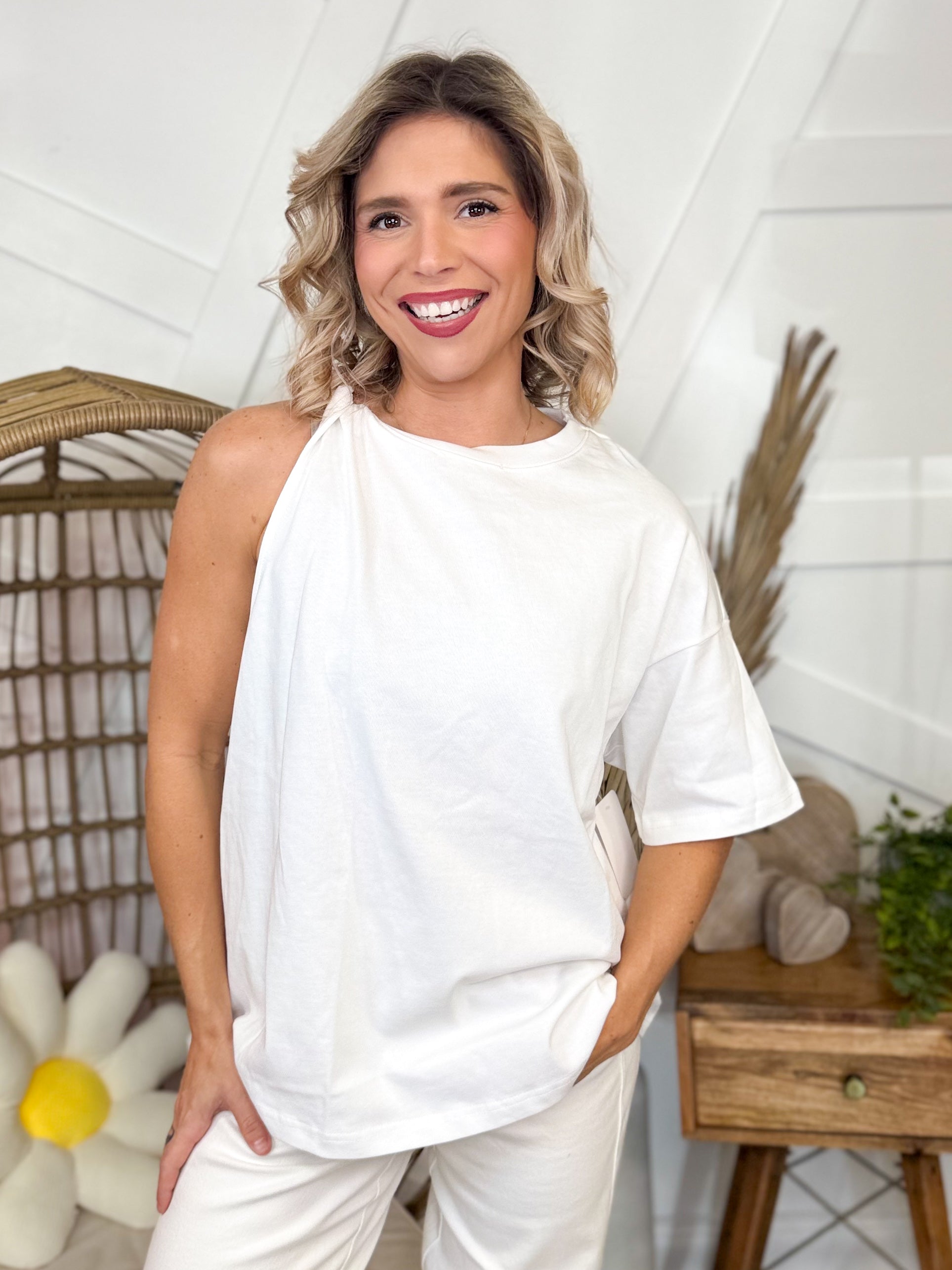 Drama Queen Top-110 SHORT SLEEVE TOP-Beige Botany-Heathered Boho Boutique, Women's Fashion and Accessories in Palmetto, FL