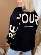 Restock: Be Yourself Sweatshirt-120 Long Sleeve Tops-Jade by Jane-Heathered Boho Boutique, Women's Fashion and Accessories in Palmetto, FL