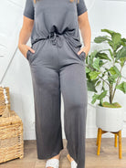 Thinking of You Wide Leg Pants-150 PANTS-Oddi-Heathered Boho Boutique, Women's Fashion and Accessories in Palmetto, FL