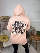 Pray Don't Play w/ Pocket Graphic Zip-Up Hooded Sweatshirt-130 Graphic Tees-Heathered Boho-Heathered Boho Boutique, Women's Fashion and Accessories in Palmetto, FL