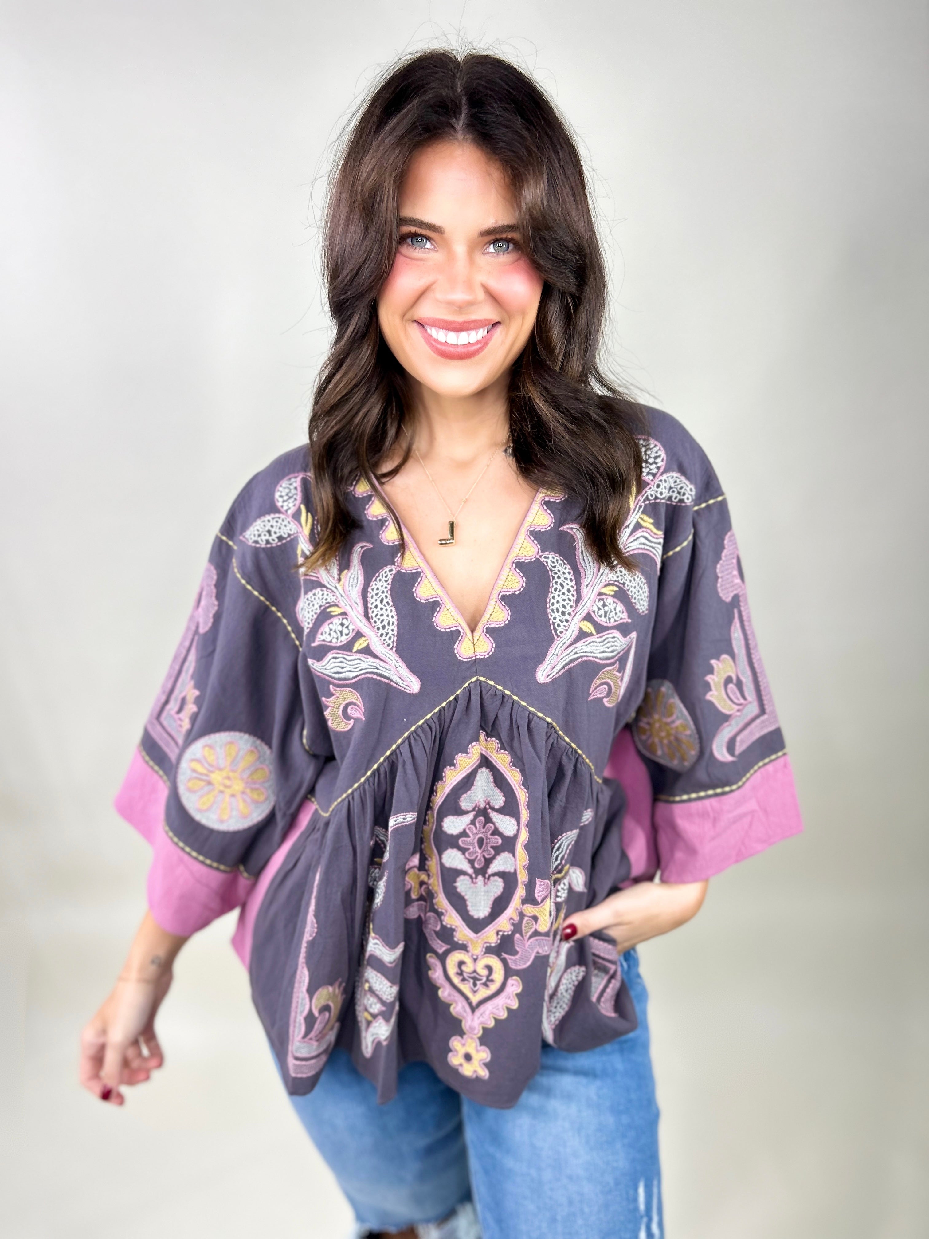 Everlasting Love Top-110 Short Sleeve Top-BlueVelvet-Heathered Boho Boutique, Women's Fashion and Accessories in Palmetto, FL