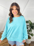 Highlighter Crewneck-120 Long Sleeve Tops-Oddi-Heathered Boho Boutique, Women's Fashion and Accessories in Palmetto, FL