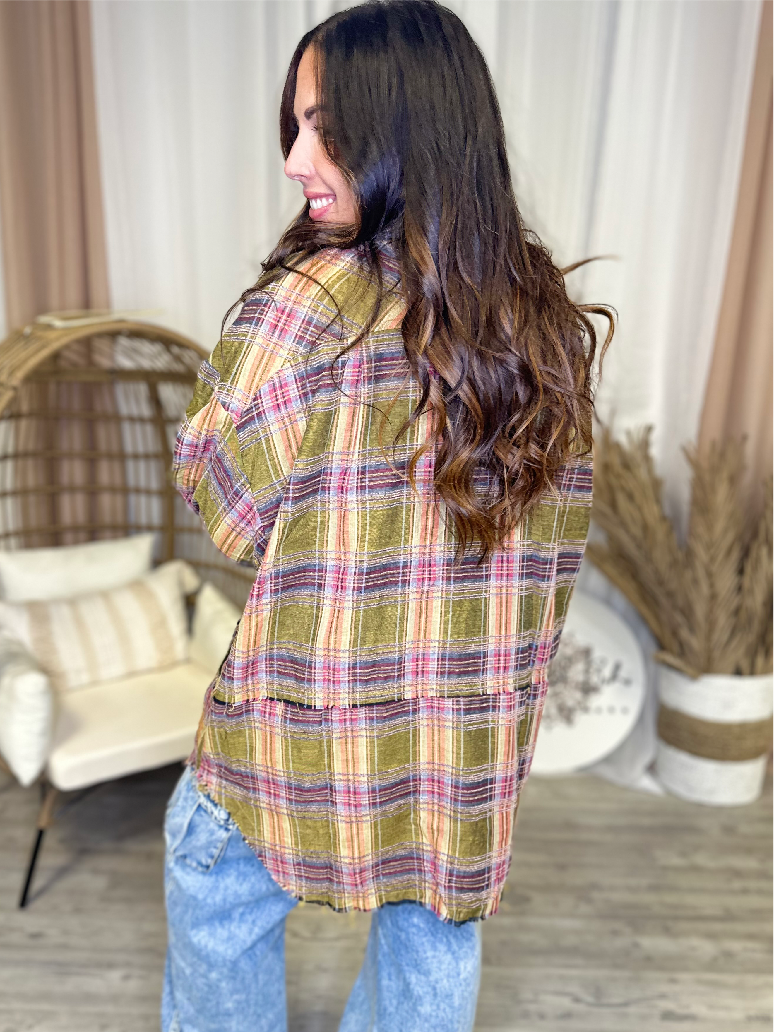 Forever Feel Button Down-120 Long Sleeve Tops-Oli & Hali-Heathered Boho Boutique, Women's Fashion and Accessories in Palmetto, FL